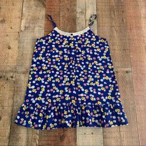 Tucker and Tate Girls Size 8/10 (M) Blue floral sleeveless blouse